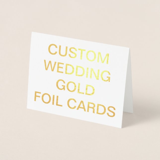 Custom Wedding Small Personalized Gold Foil Card (Front)