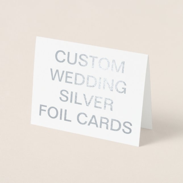 Custom Wedding Small Personalized Silver Foil Card (Front)