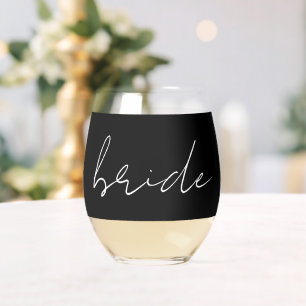 custom wedding stemless wine glass favor