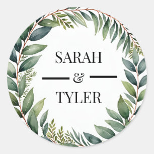 custom WEDDING STICKER EUCALYPTUS WREATH