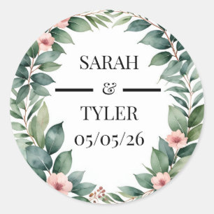 CUSTOM WEDDING STICKER EUCALYPTUS WREATH