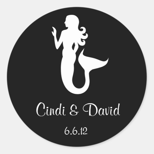 Custom Wedding Sticker Mermaid