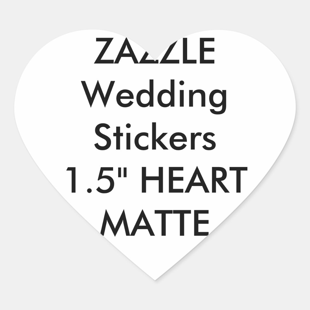 Custom Wedding Stickers HEART MATTE (20 pk.) Zazzle
