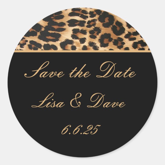 Custom Wedding Stickers Save the Date Safari (Front)