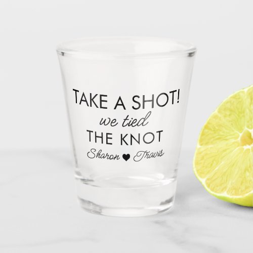 Custom Wedding Take a Shot Minimalist Modern Shot Glass