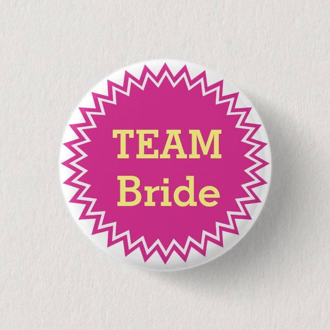 Custom Wedding Team Bride Buttons (Front)