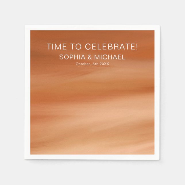 Custom Wedding Template Terracotta Autumn Fall  Napkins (Front)