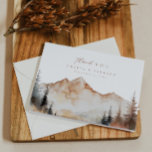 Custom Wedding Thank You Card Mountain Theme<br><div class="desc">This is a mountain wedding thank you card featuring a beautiful watercolor fall mountain scene and an elegant font pairing. Edit most wording and all colors except for the color of the watercolor mountain scene. The color of the evergreen drop is not editable. // For matching items, please visit the...</div>