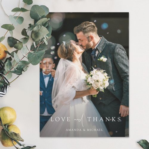 Custom Wedding Thank You Card Template with Photo