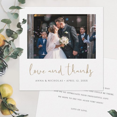 Custom Wedding Thank You Card with Photo