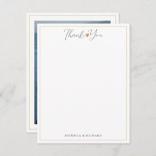 Custom Wedding Thank You Couple Names Photo  Note Card