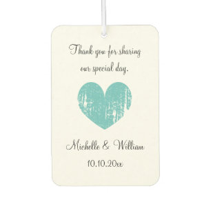 Custom wedding thank you favor car air freshener