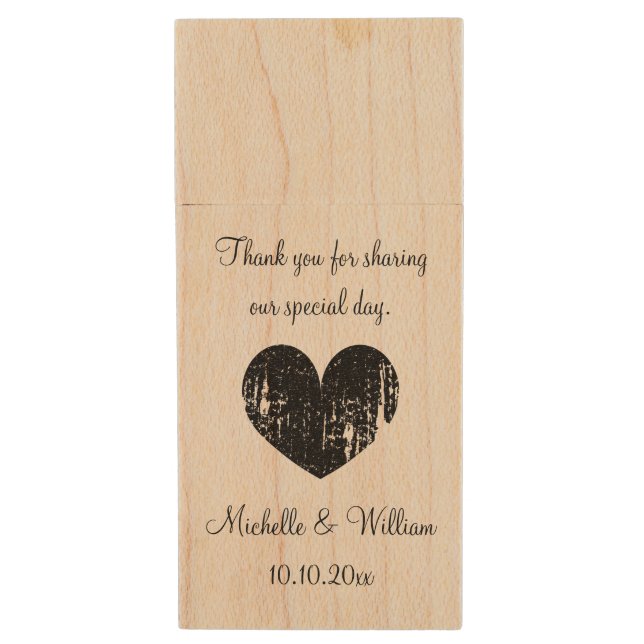 Custom wedding thank you favor USB flash drive (Front Vertical)