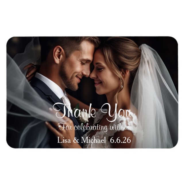 Custom Wedding Thank You Magnet (Horizontal)
