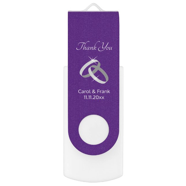 Custom wedding thank you party favor USB drive (Front Vertical)