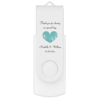 Custom wedding thank you party favor USB drive
