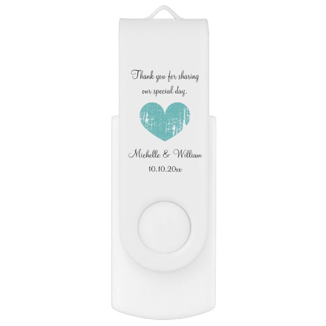 Custom wedding thank you party favor USB drive (Front Vertical)
