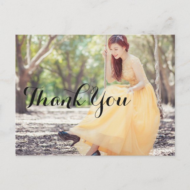 Custom Wedding Thank You Photo Card (Front)