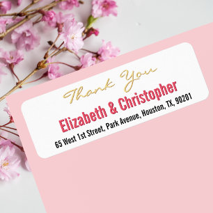 Custom Wedding Thank You Return Address Label