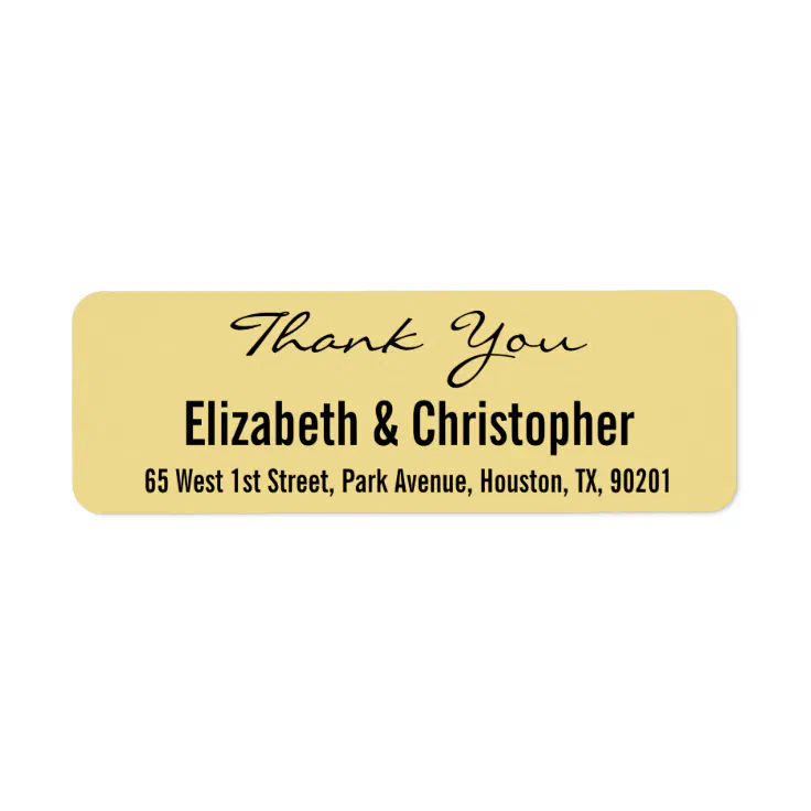 Custom Wedding Thank You Return Address Label Zazzle