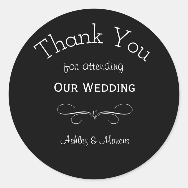 Custom Wedding Thank You Round Sticker (Front)