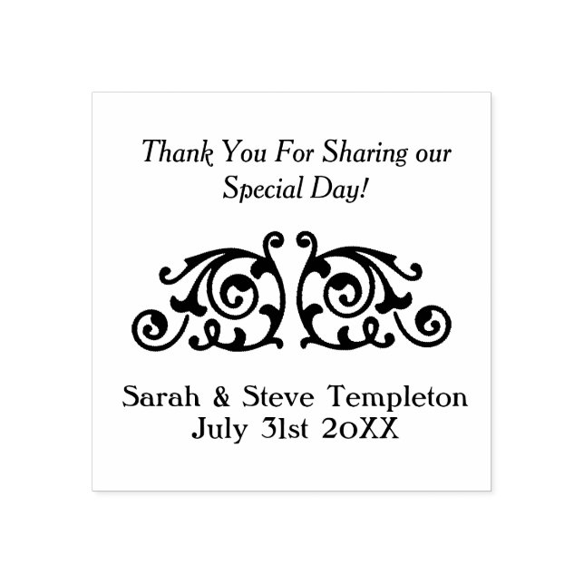 Custom Wedding Thank You Rubber Stamp (Imprint)
