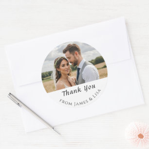 custom Wedding Thank You Single Photo Sticker