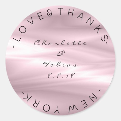 Custom Wedding Thanks Lilac Purple Lavender Ombre Classic Round Sticker