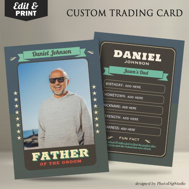 Custom Wedding Trading Cards, Father of Groom Card (Custom Wedding Trading Cards, Father of Groom Card)