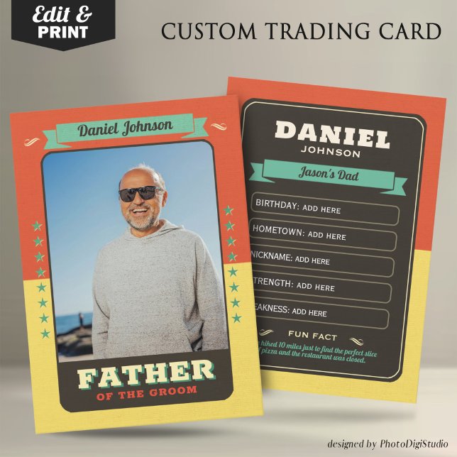 Custom Wedding Trading Cards, Father of Groom Card (Custom Wedding Trading Cards, Father of Groom Card)