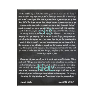 Custom Wedding Vows on Canvas