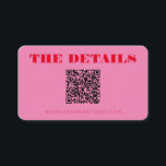 Custom Wedding Website Red Pink QR Code Details Enclosure Card<br><div class="desc">Custom Wedding Website Pink and Red QR Code Details Enclosure Card</div>
