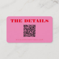 Custom Wedding Website Red Pink QR Code Details