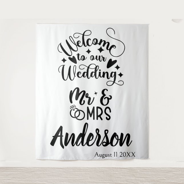 Custom Wedding Welcome Backdrop (Front)