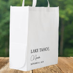 Custom Wedding Welcome Grocery Bag<br><div class="desc">Introducing our Custom Wedding Destination Welcome Thank You Tote Bag—a perfect blend of modern elegance and simplicity. Designed with a minimalist aesthetic, this versatile tote is an ideal gift for your wedding guests or bridal party. Whether you’re looking to create a memorable welcome experience, express gratitude, or provide a practical...</div>