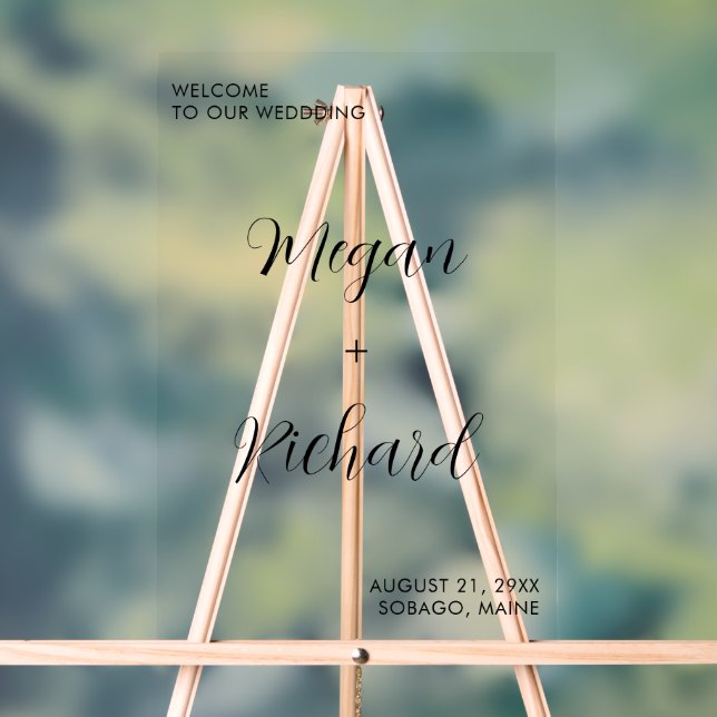 Custom Wedding Welcome Modern Wedding Entrance Acrylic Sign (Neutral)