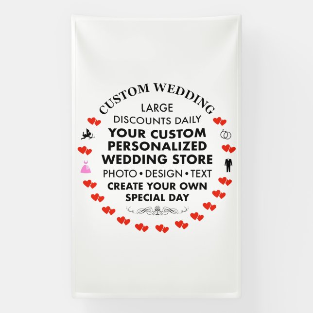 Custom Wedding Welcome Sign 10' x 6' Vinyl Banner (Vertical)