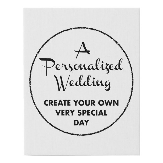 Custom Wedding Welcome Sign 11" x 14" Faux Canvas (Front)