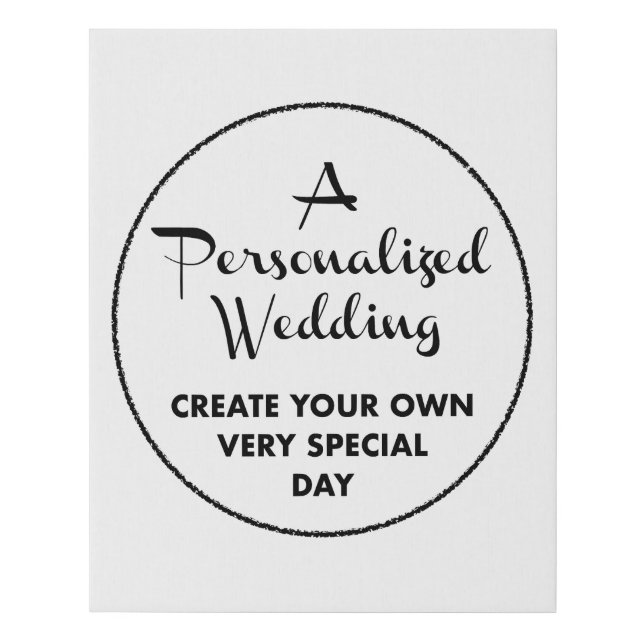 Custom Wedding Welcome Sign 16" x 20" Faux Canvas (Front)