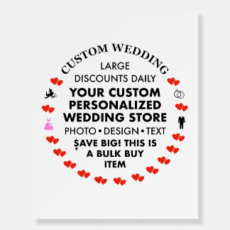 Custom Wedding Welcome Sign 16" x 20" Foam Board