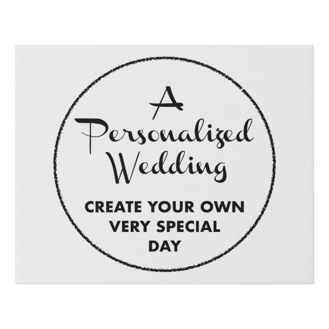 Custom Wedding Welcome Sign 20" x 16" Faux Canvas (Front)