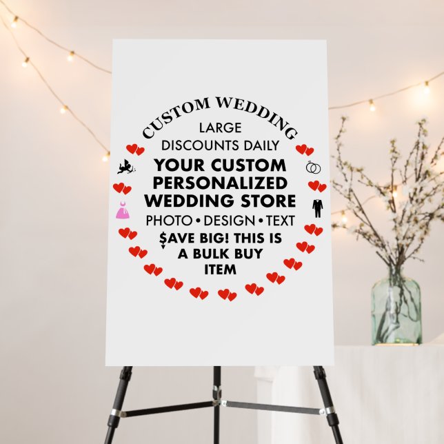 Custom Wedding Welcome Sign 20" x 30" Foam Board (In Situ (Stand))