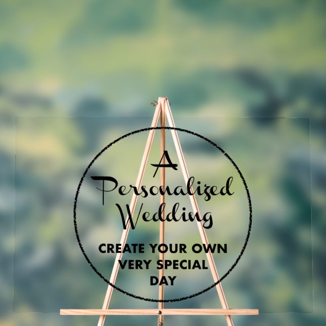 Custom Wedding Welcome Sign 24" x 36" Acrylic (Neutral)