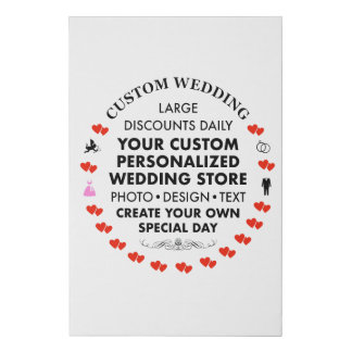 Custom Wedding Welcome Sign 24" x 36" Faux Canvas