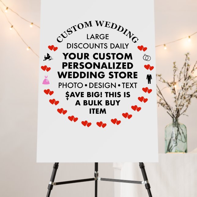 Custom Wedding Welcome Sign 24" x 36" Foam Board (In Situ (Stand))