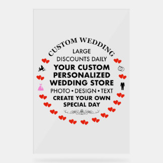 Custom Wedding Welcome Sign 36" x 24" Acrylic