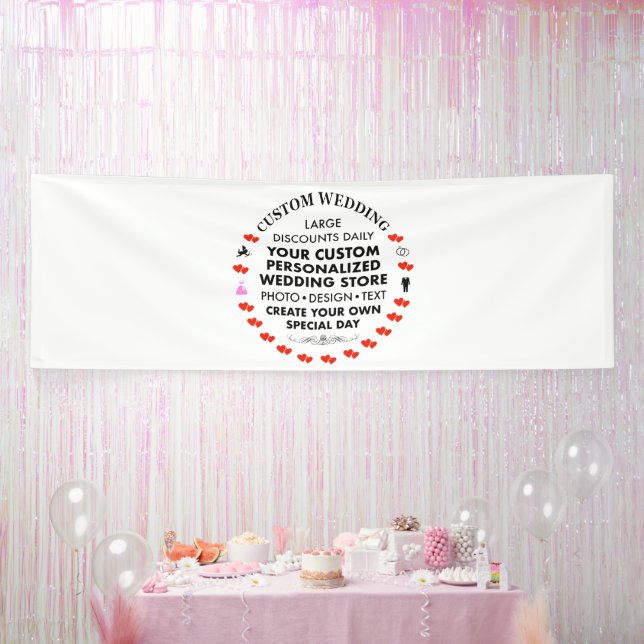 Custom Wedding Welcome Sign 4' x 12' Vinyl Banner (Party)