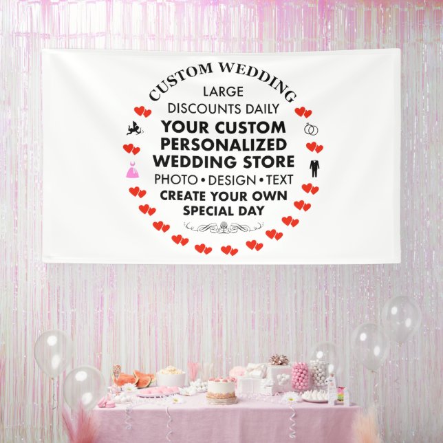 Custom Wedding Welcome Sign 6' x 10' Vinyl Banner (Party)
