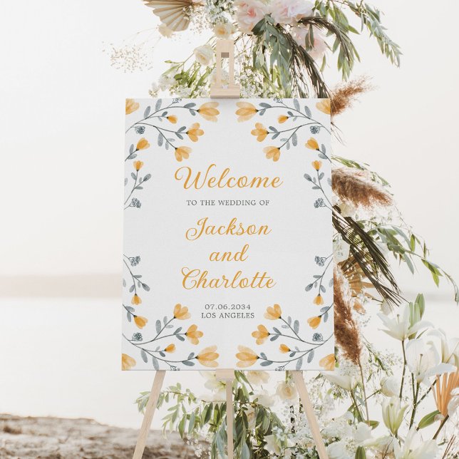 Custom Wedding Welcome Sign Sweet Wildflowers (Custom Wedding Welcome Sign Sweet Wildflowers
)