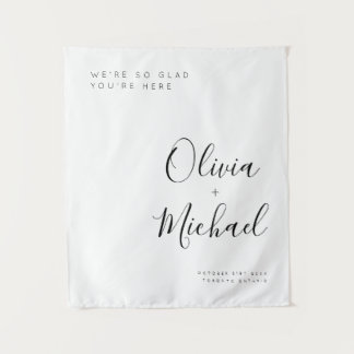 Custom Wedding Welcome Sign with Location Tapestry